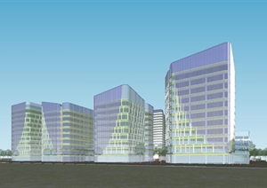 一个大型科技产业园建筑规划方案SU(草图大师)模型