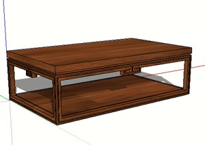 木制矮茶几素材SU(草图大师)模型