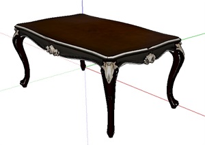 欧式风格雕花桌子SU(草图大师)模型