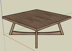某现代详细木质桌子SU(草图大师)模型
