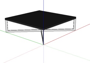 现代简单的方桌设计SU(草图大师)模型