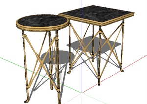 欧式独特造型的桌子SU(草图大师)模型