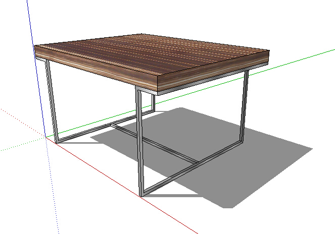现代室内详细完整的桌子设计su模型