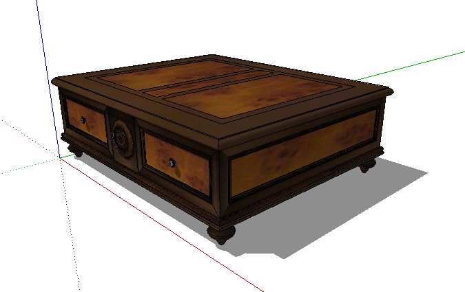中式木质柜子桌子su模型