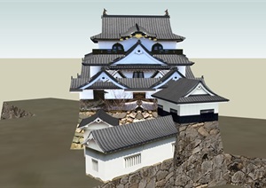 古建寺庙详细设计SU(草图大师)模型