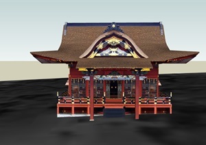 日本古建旅游寺庙设计SU(草图大师)模型