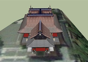 日本寺庙详细设计SU(草图大师)模型