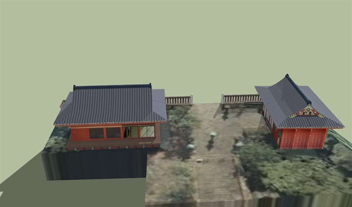日本古建寺庙su模型