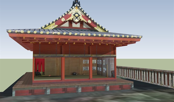 日本古建寺庙su模型