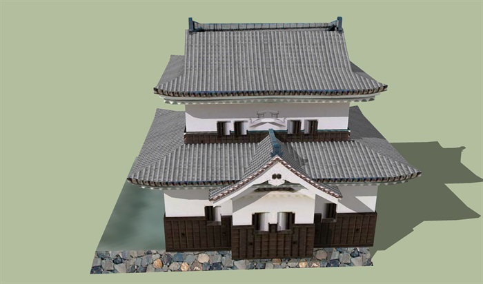 经典日本古建设计su模型