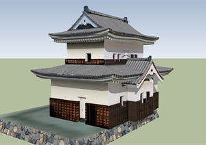 经典日本古建设计SU(草图大师)模型