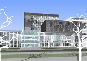 现代简洁医院建筑设计方案ＳＵ模型