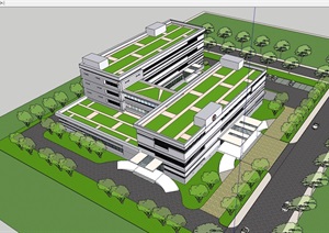 现代县级医院建筑方案ＳＵ模型