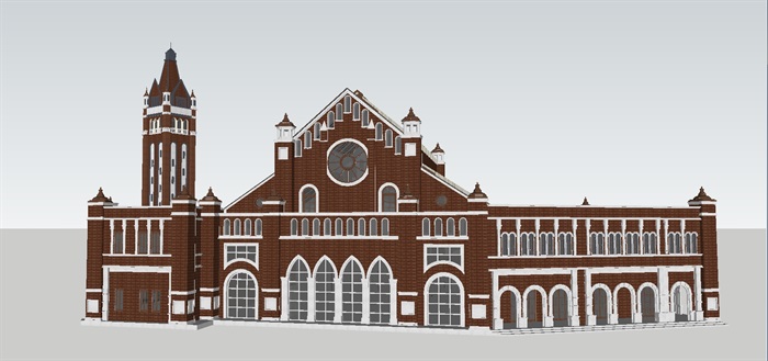 欧式教堂建筑方案ＳＵ模型(2)