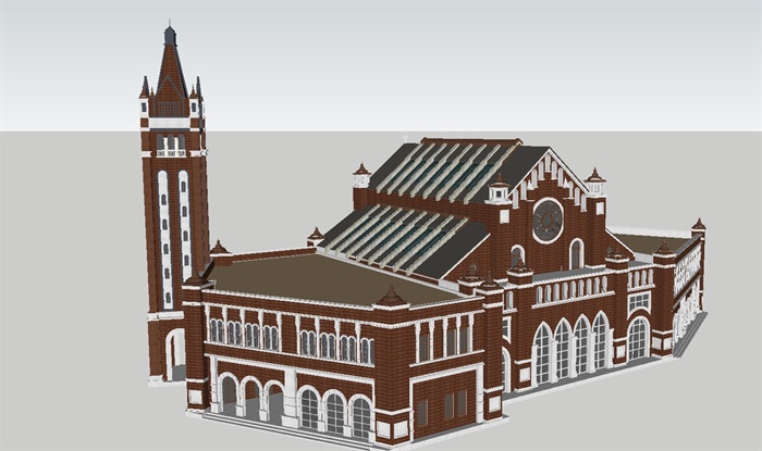 欧式教堂建筑方案ＳＵ模型(3)