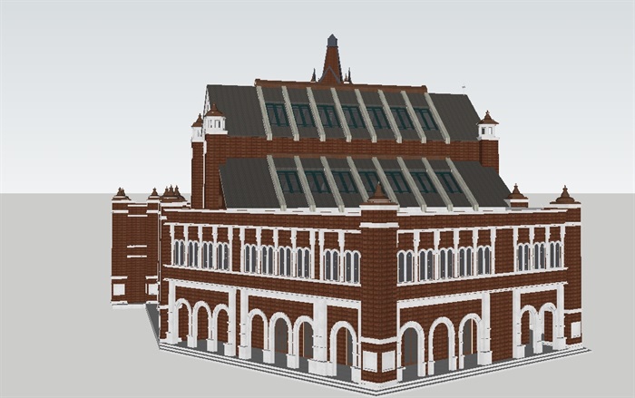 欧式教堂建筑方案ＳＵ模型(4)