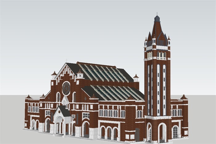 欧式教堂建筑方案ＳＵ模型(5)