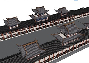 古典中式风雨廊桥SU(草图大师)模型