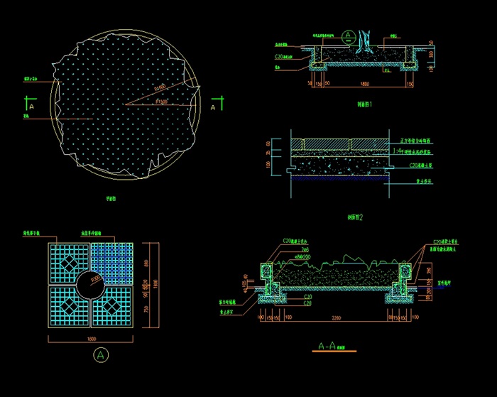 现代详细的花池设计施工图(1)