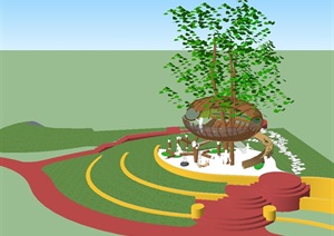 儿童乐园树屋ＳＵ设计模型