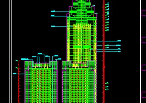高层金融中心写字楼建筑设计cad施工图