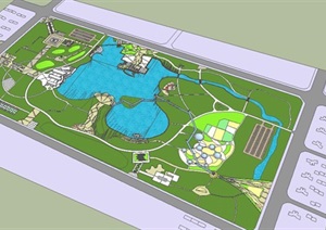 公园景观SU(草图大师)模型