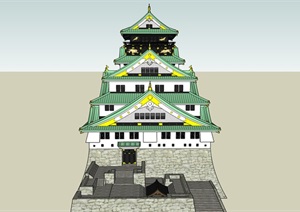 日本详细完整的寺庙SU(草图大师)模型