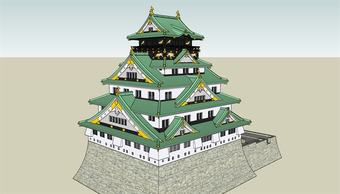 日本详细完整的寺庙su模型