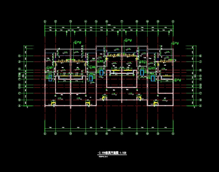 某住宅楼多层设计cad施工通用图(2)