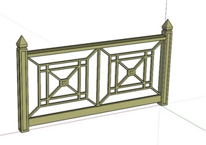 现代中式独特栏杆SU(草图大师)模型