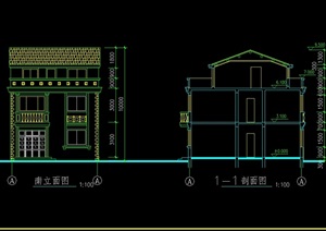 中式乡村别墅详细设计cad方案图