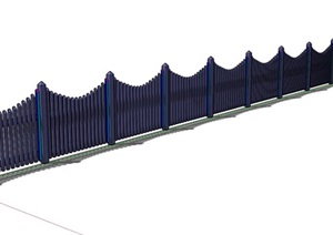 现代围墙栏杆详细设计SU(草图大师)模型