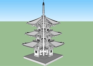 塔结构建筑设计SU(草图大师)模型