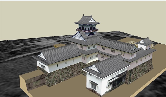 日本古建详细寺庙旅游建筑su模型