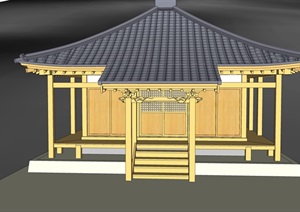 日本古建民居建筑设计SU(草图大师)模型