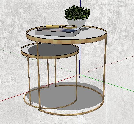 现代独特的玻璃圆桌设计su模型