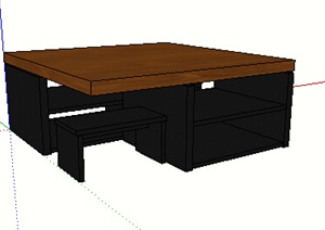 现代独特创意的桌子设计SU(草图大师)模型