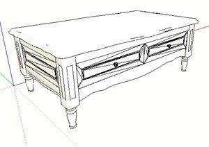 现代室内抽屉桌子设计SU(草图大师)模型