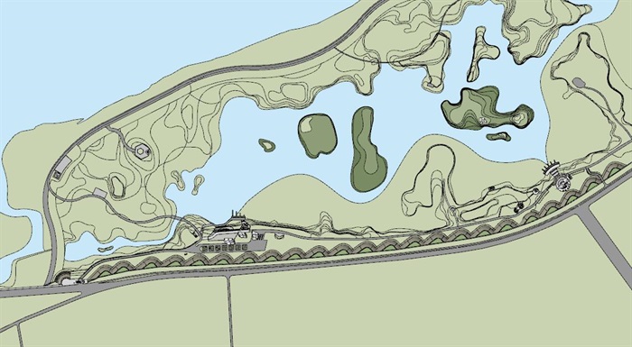 湿地公园详细景观设计su模型