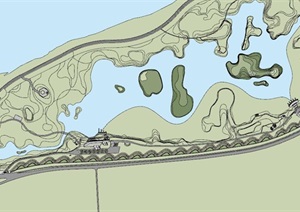 湿地公园详细景观设计SU(草图大师)模型