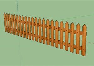 木质栅栏围栏SU(草图大师)模型