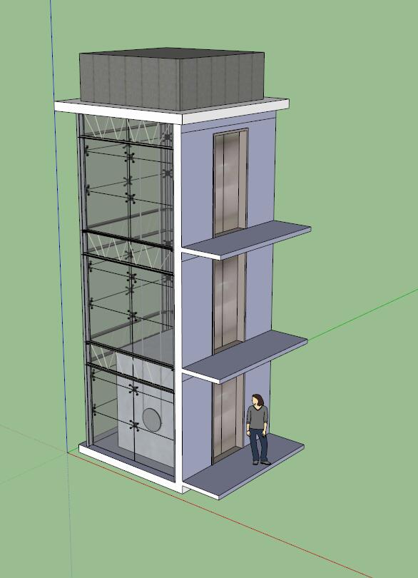 现代电梯独特设计su模型