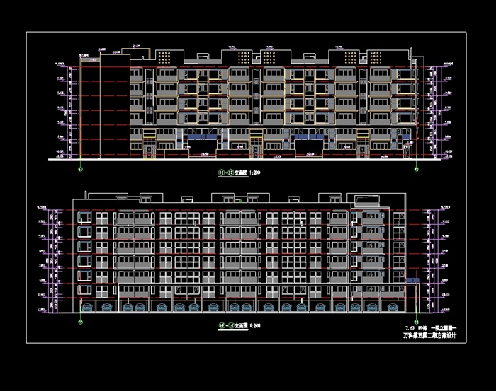 多层住宅楼设计cad立面方案[原创]