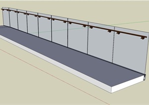 现代详细完整的玻璃栏杆素材设计SU(草图大师)模型