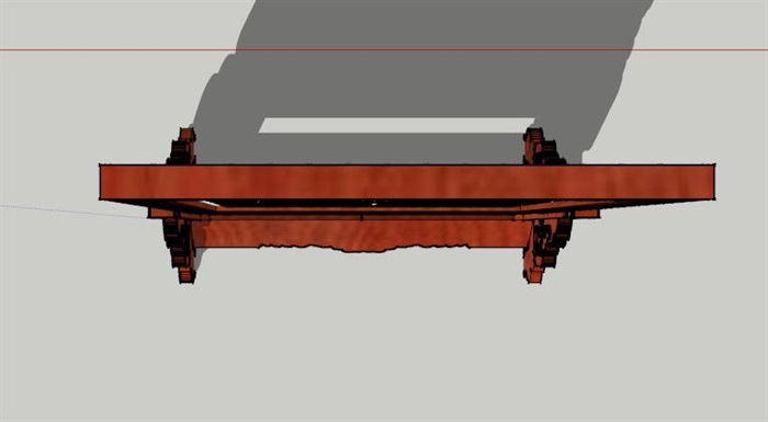 中式木质详细完整屏风su模型