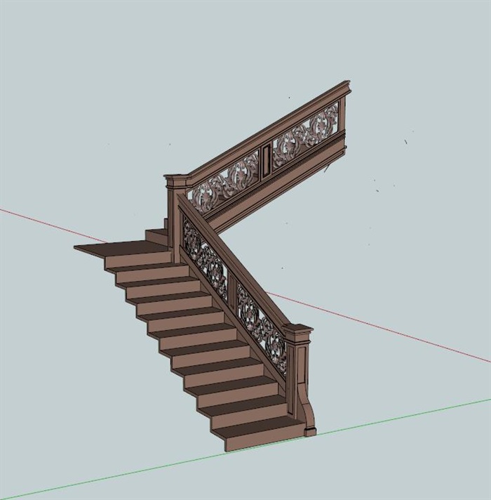 某欧式独特详细完整楼梯栏杆设计su模型
