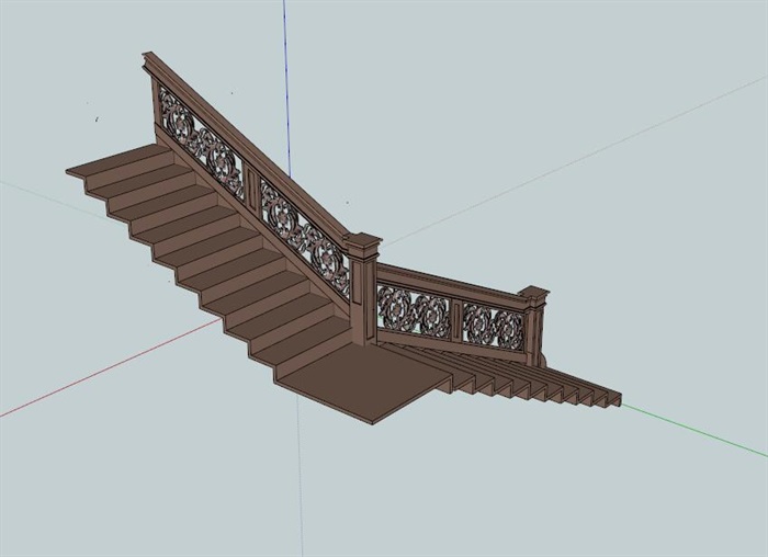某欧式独特详细完整楼梯栏杆设计su模型