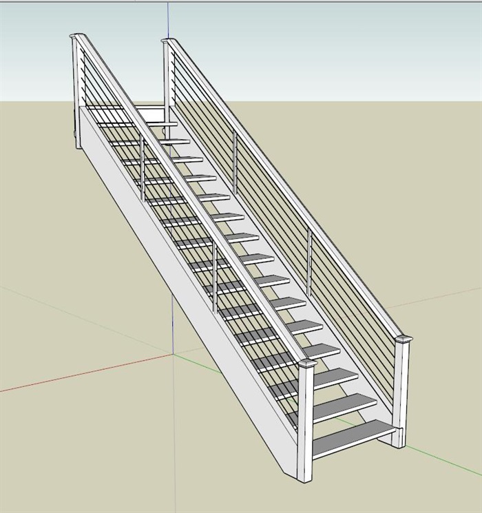 现代室内详细楼梯设计su模型