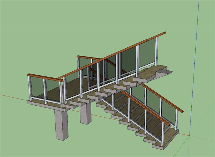 室内详细楼梯设计su模型