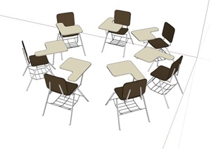现代独特座椅素材设计SU(草图大师)模型